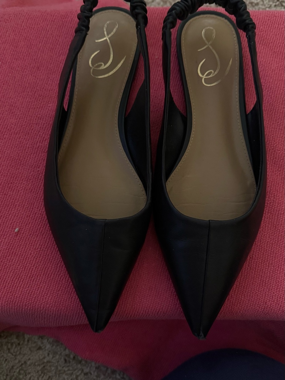 Sam Edelman Black Pointed Slingback Flats